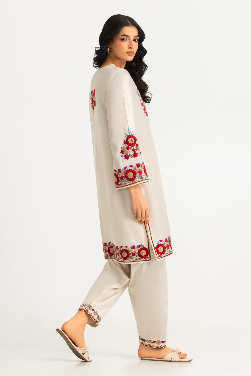 Acrylic Embroidered Shirt And Trouser