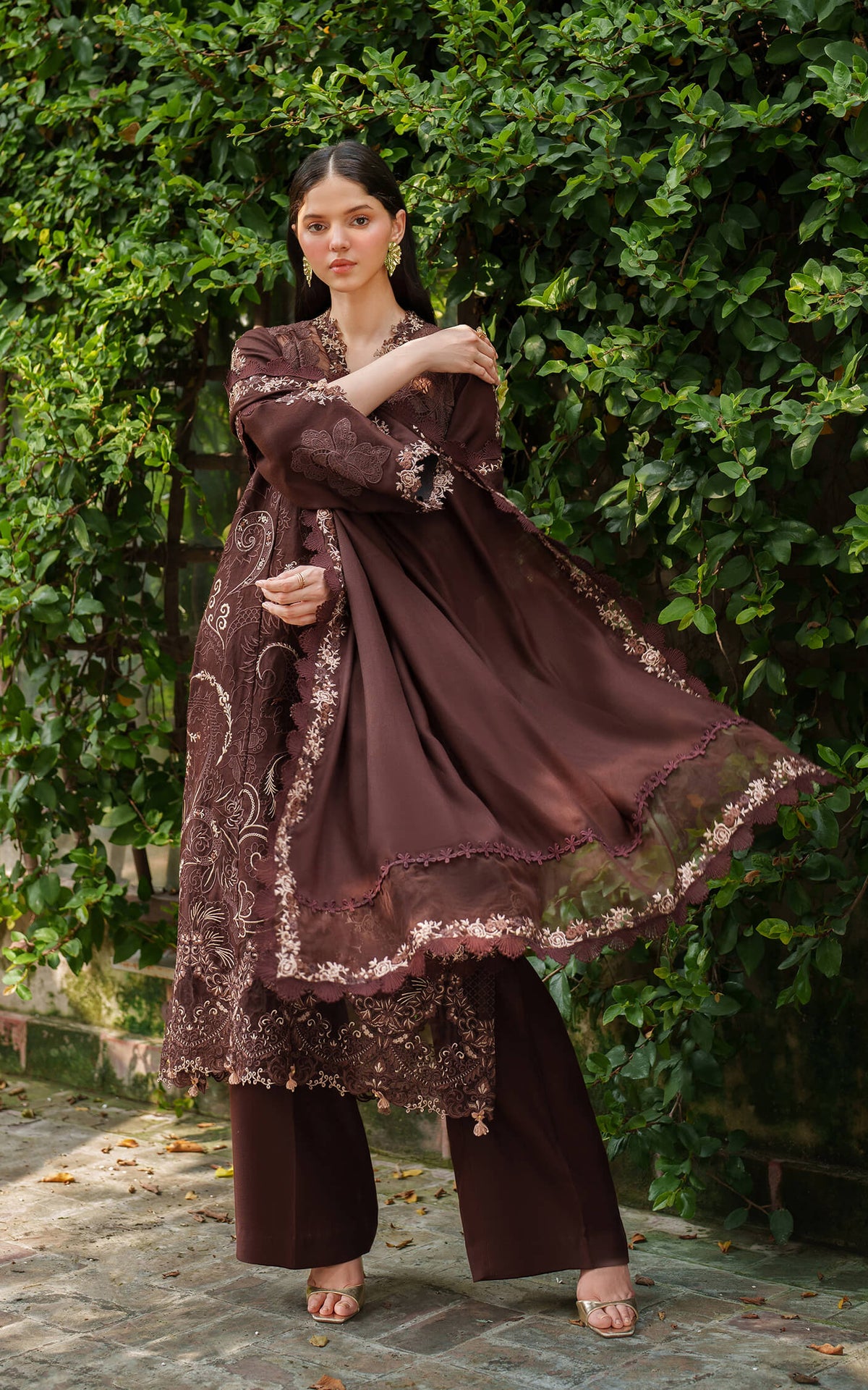 Aima LWC25-10 | 3pcs Embroidered Unstitched Winter