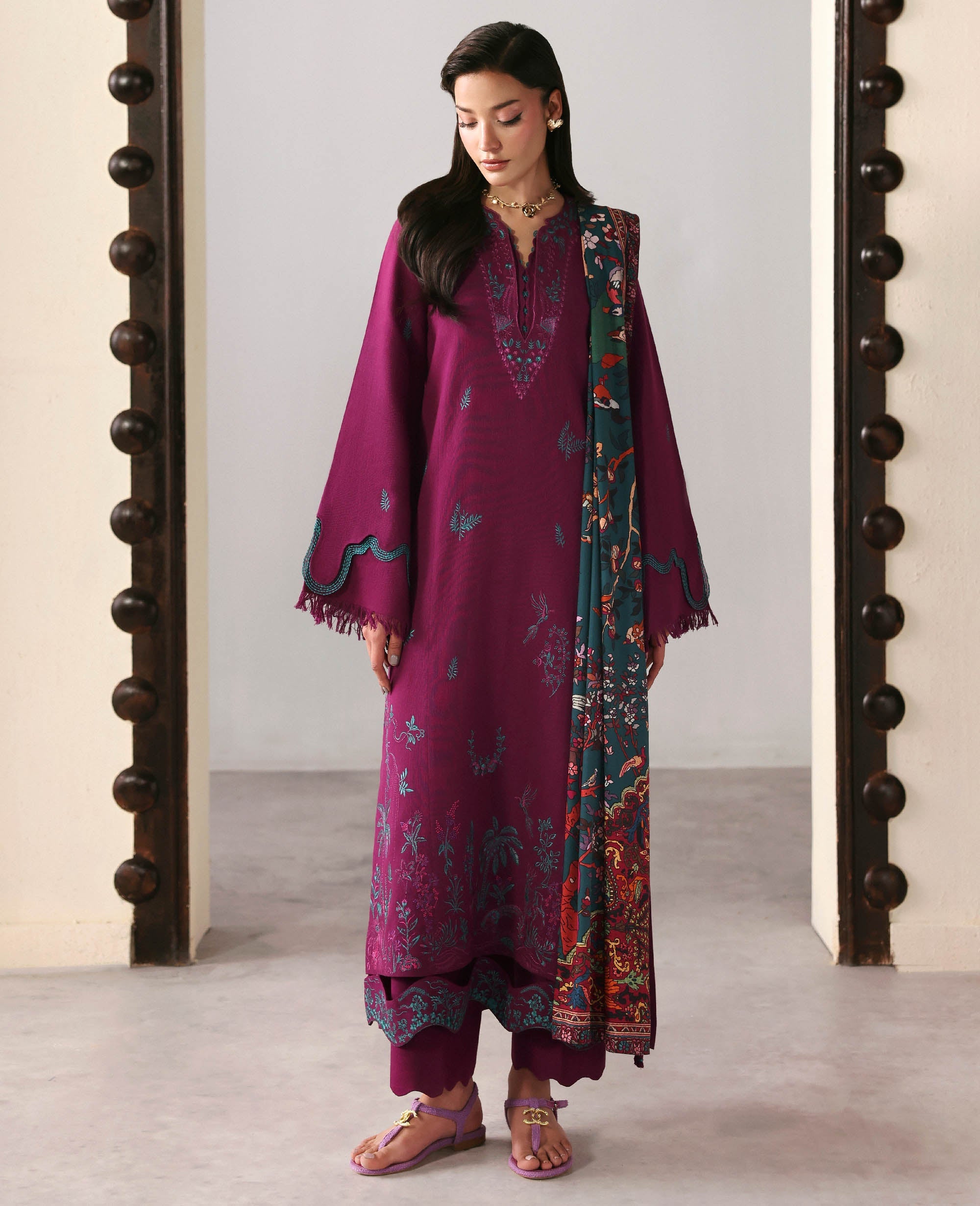 Camilla Emerald Shirt And Dupatta