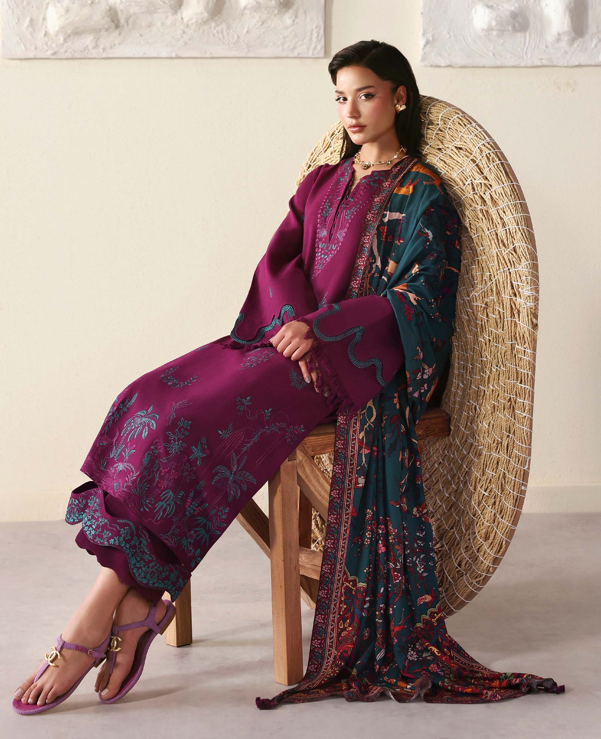 Camilla Emerald Shirt And Dupatta