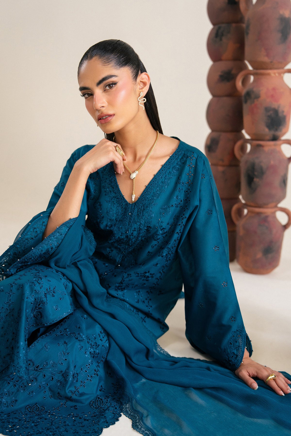 Amyra Blue 3Pc - Festive Eid Pret