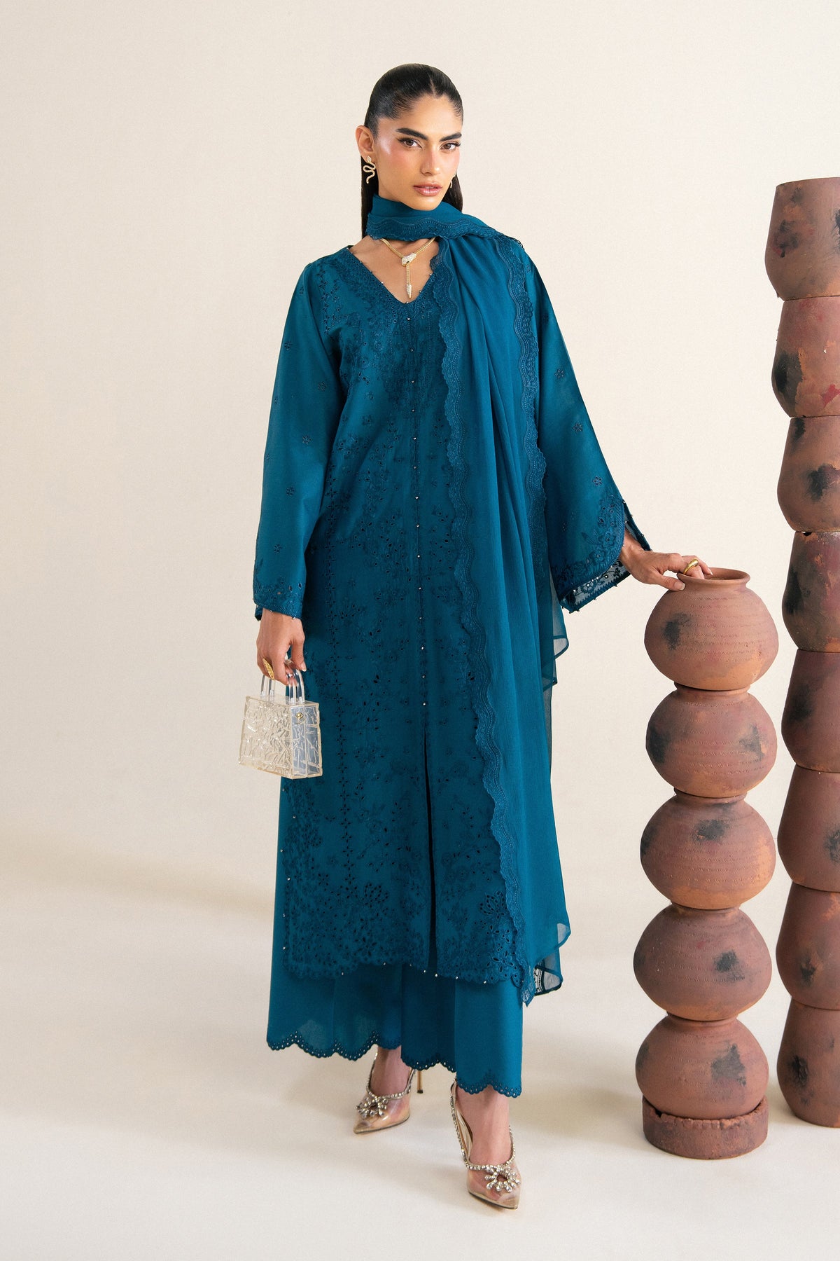 Amyra Blue 3Pc - Festive Eid Pret