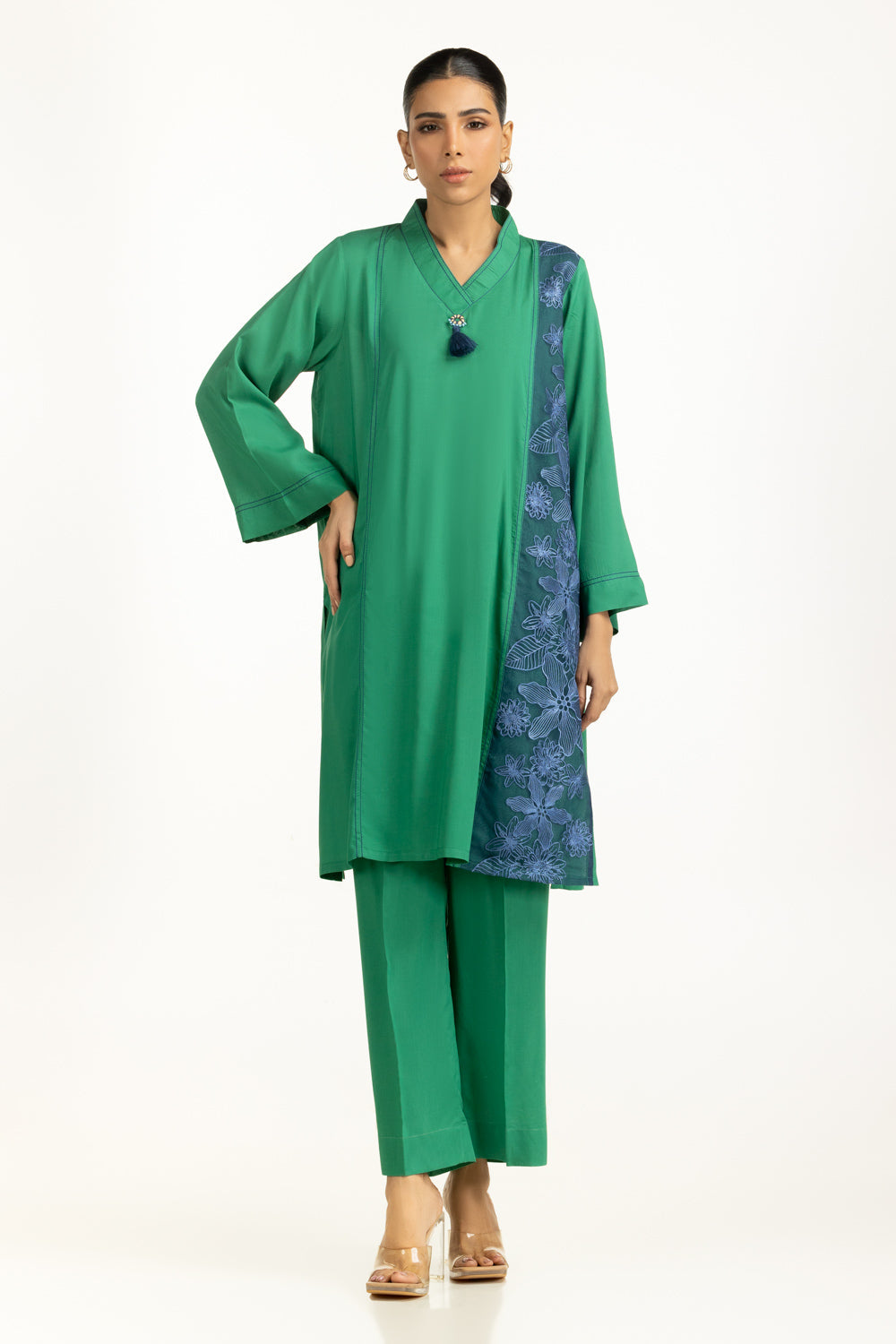 Arabic Linen Embroidered Co-Ord Set