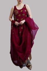 Scooter Embellished Raw Silk Set