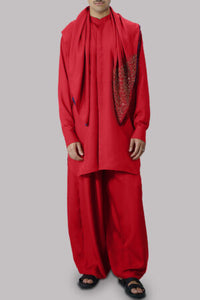 High Risk Red Shalwar Kameez Silk Set