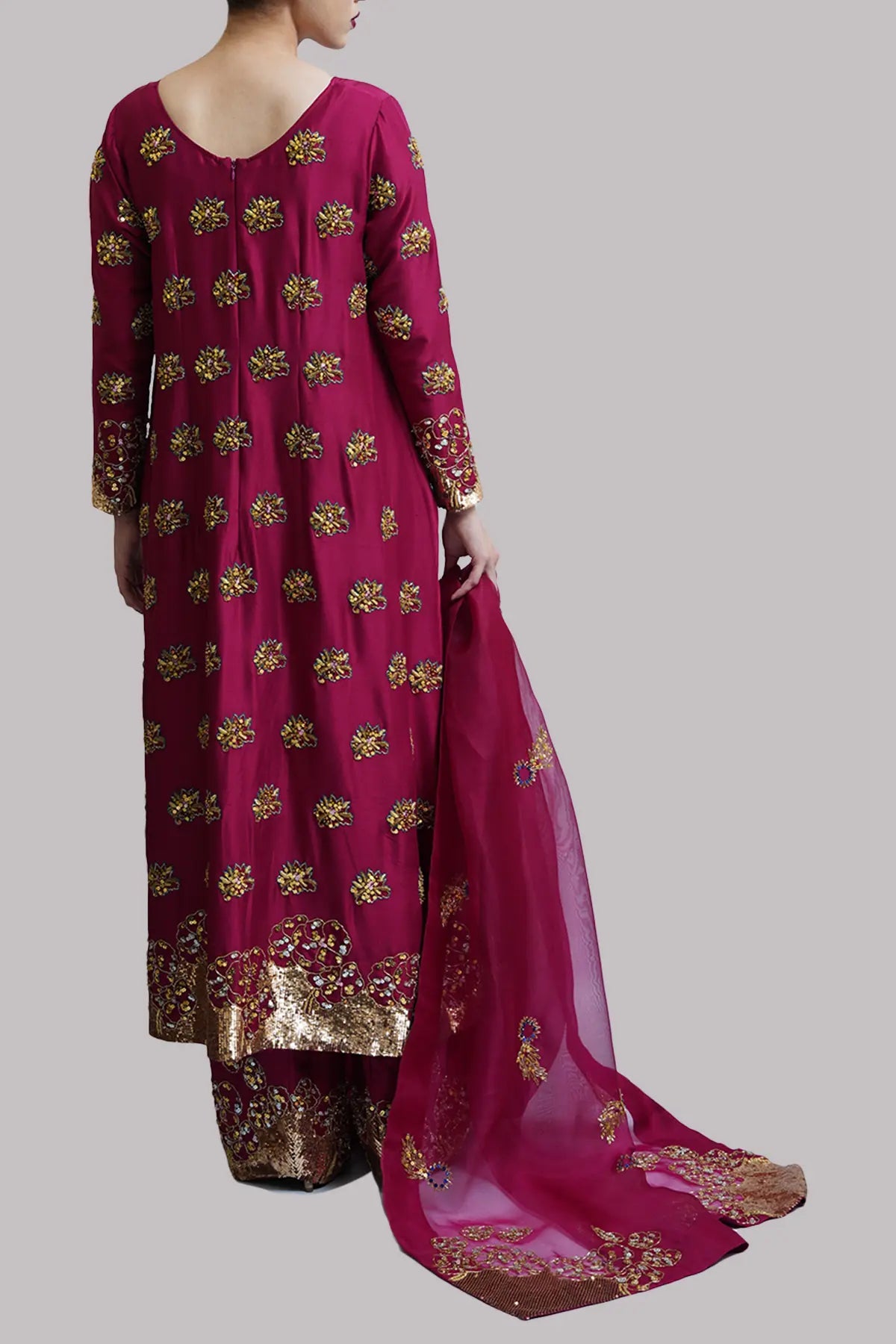 Scooter Embellished Raw Silk Set
