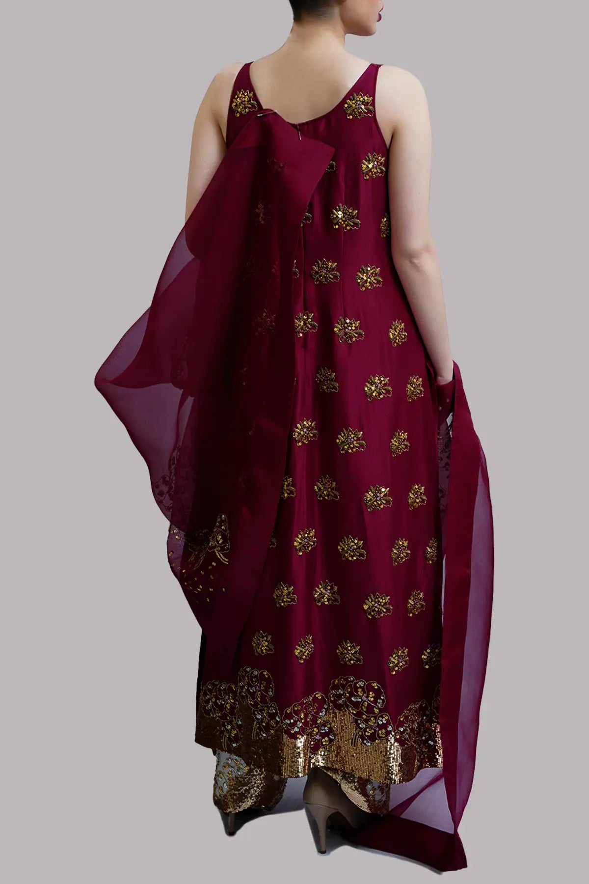 Scooter Embellished Raw Silk Set