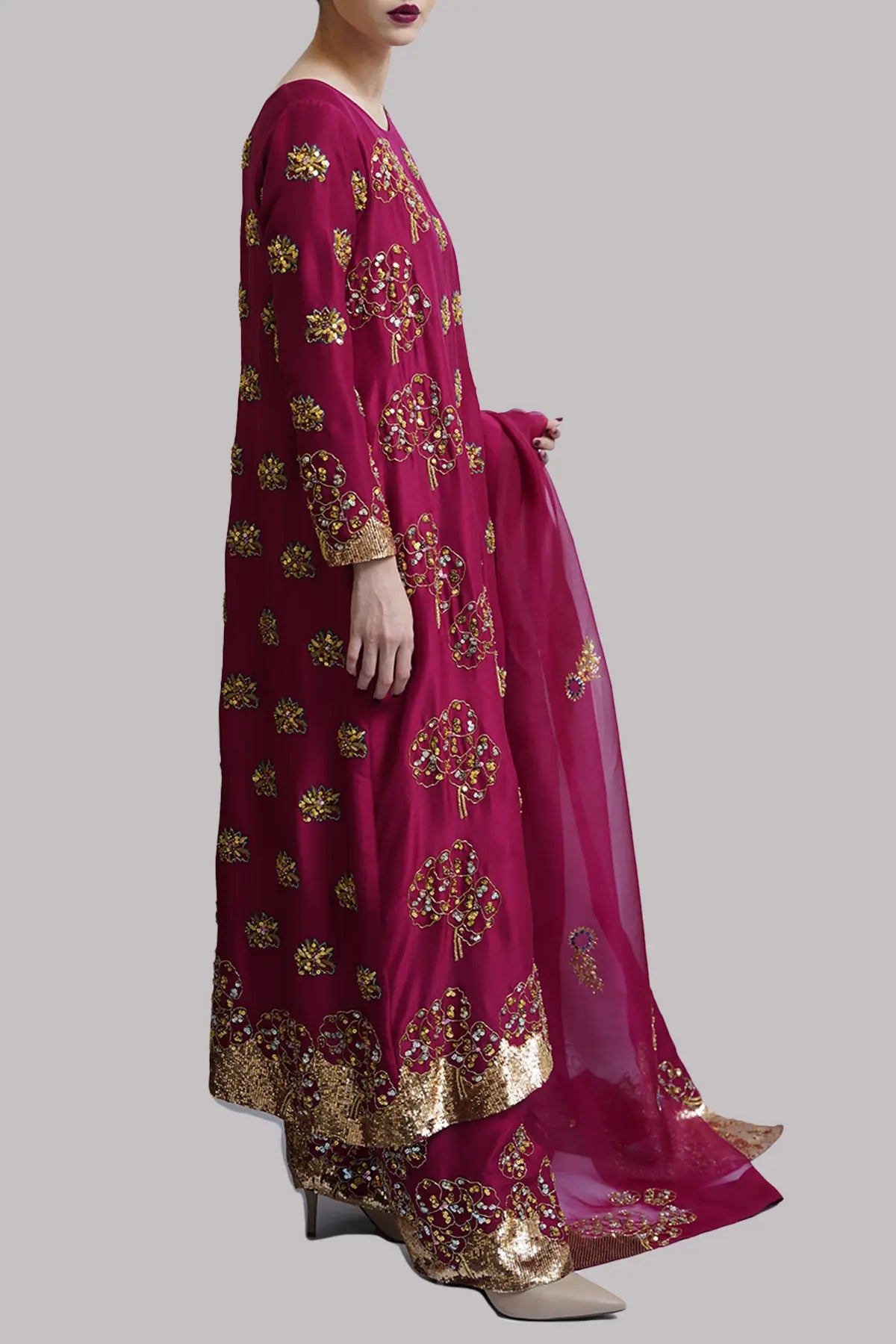 Scooter Embellished Raw Silk Set