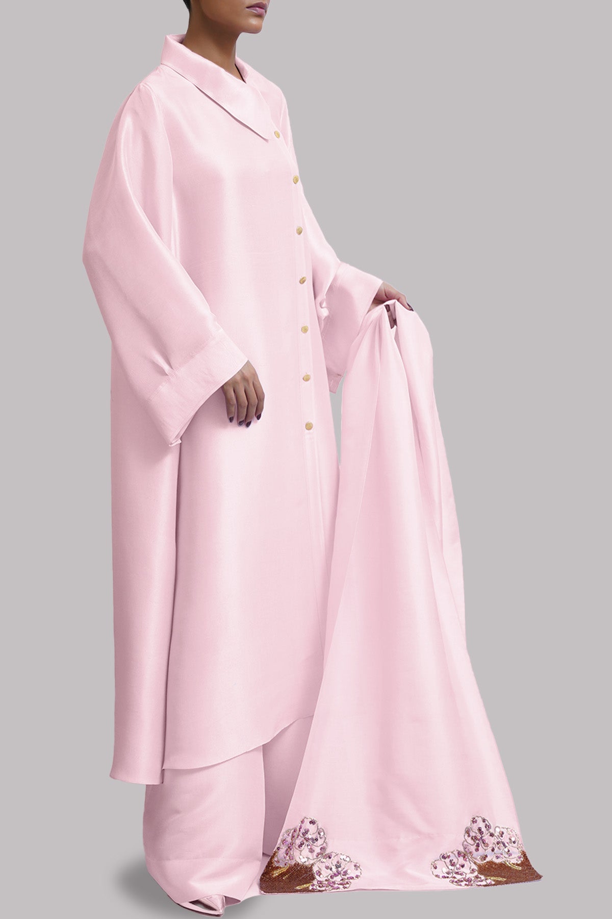 Pirouette Embellished Raw Silk Set