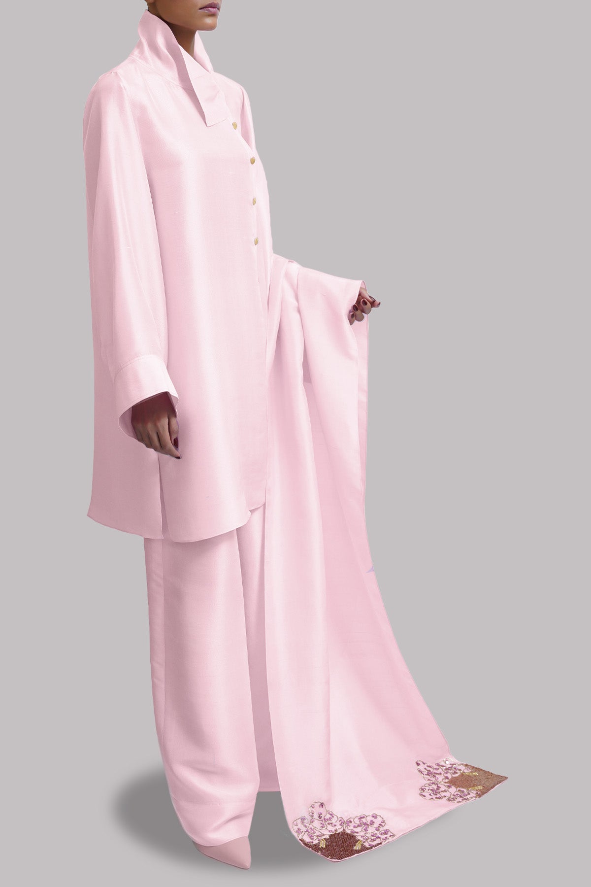 Pirouette Embellished Raw Silk Set