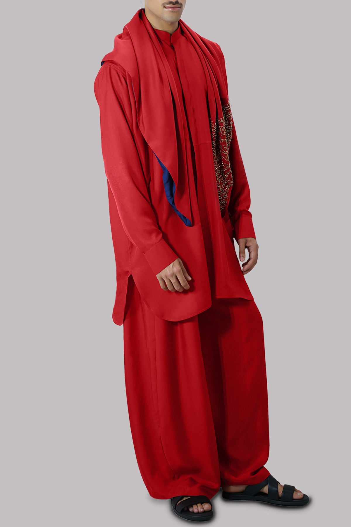 High Risk Red Shalwar Kameez Silk Set
