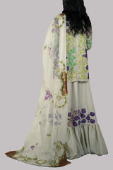 Solitary Star Embellished Raw Silk Skirt Set