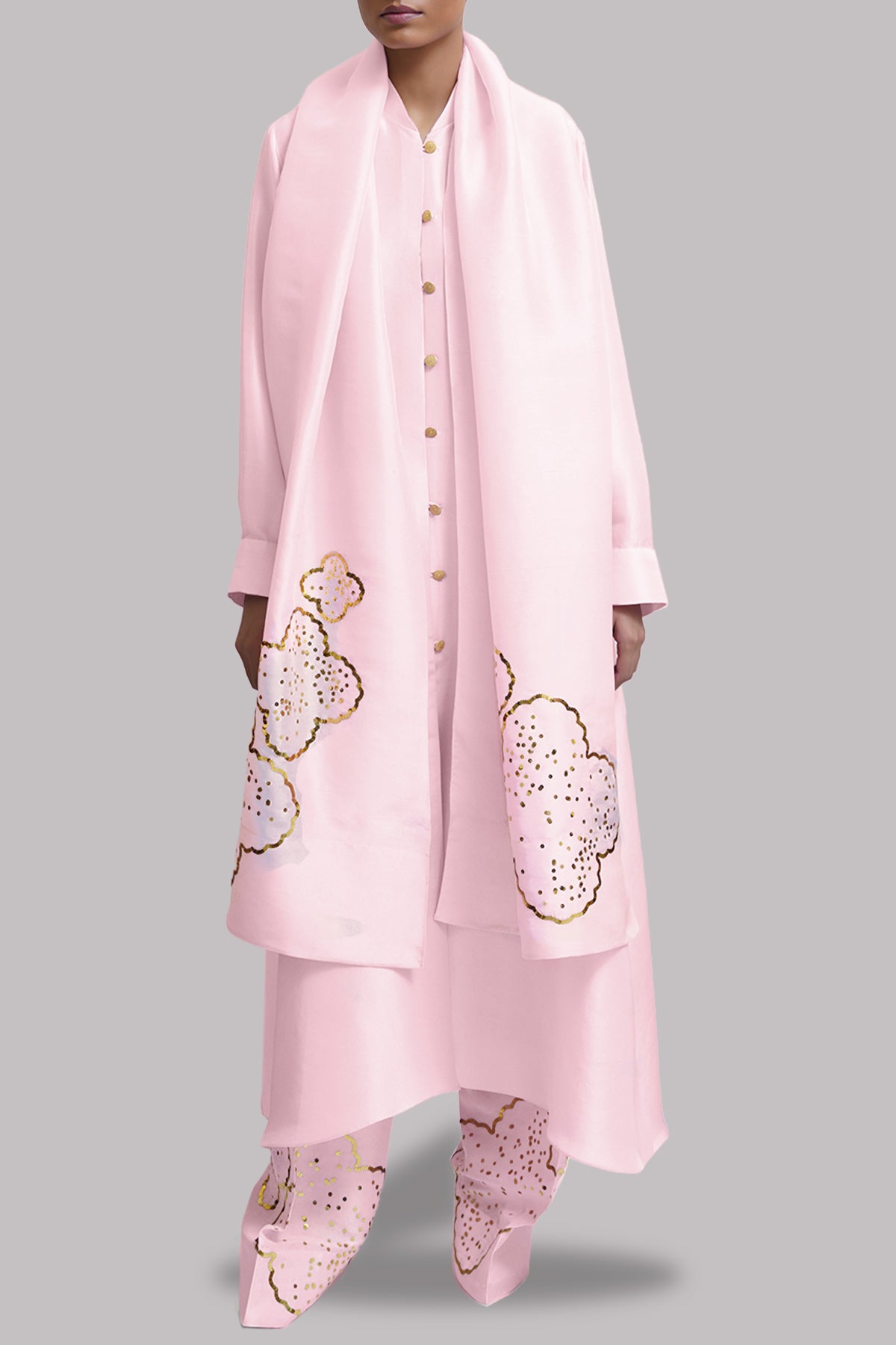 Pirouette Embellished Raw Silk Set