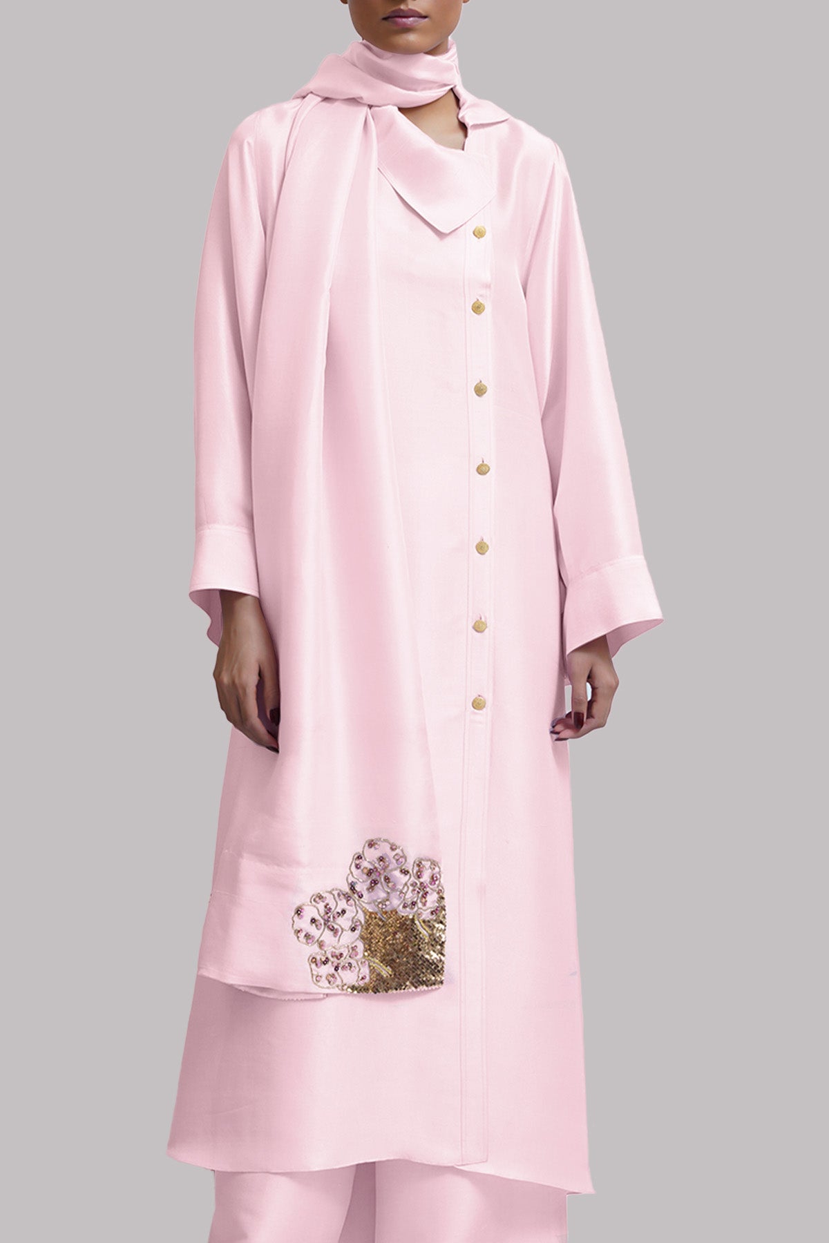 Pirouette Embellished Raw Silk Set