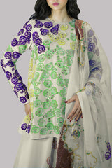 Solitary Star Embellished Raw Silk Skirt Set