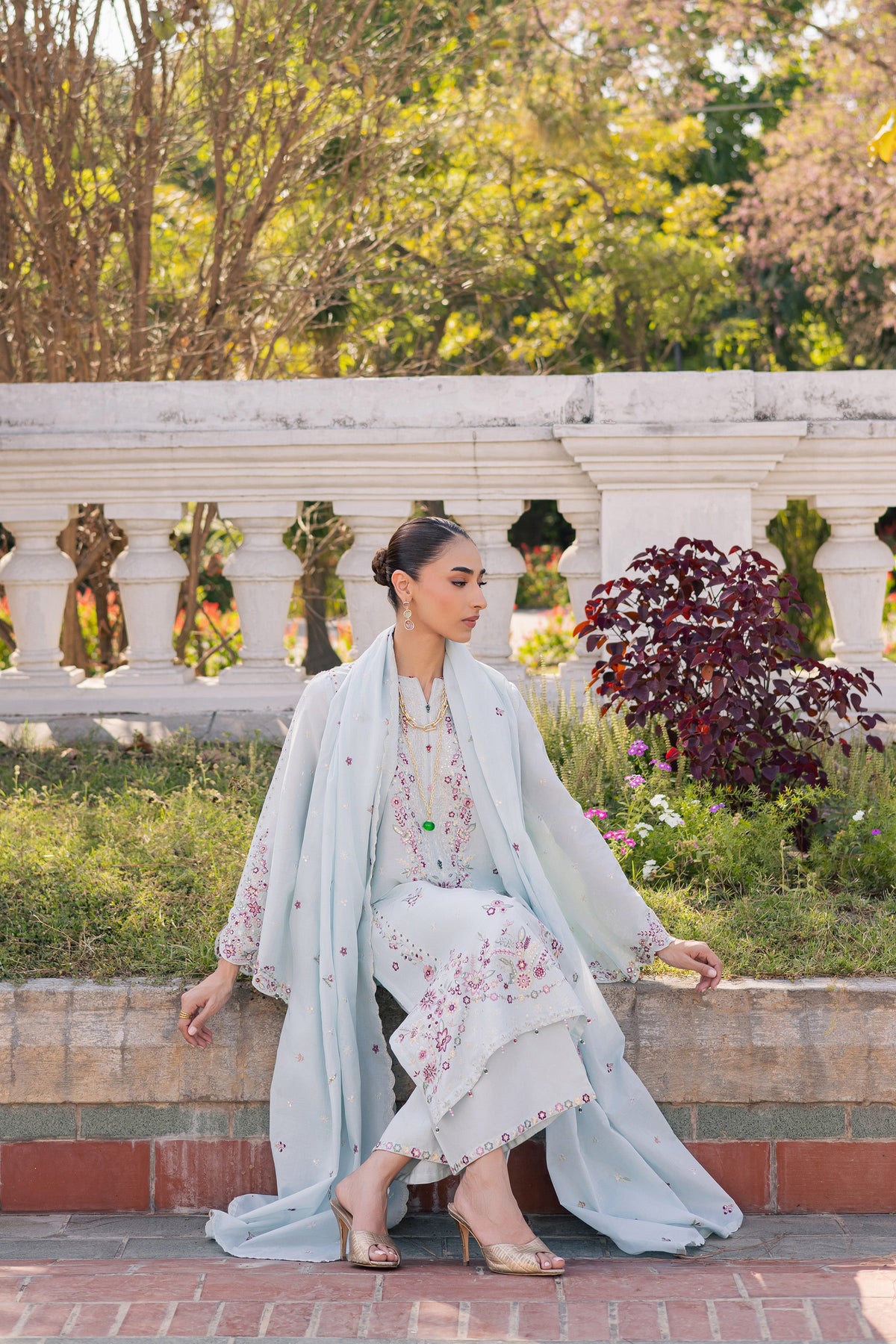 Asmaar 3Pc - Festive Embroidered Lawn
