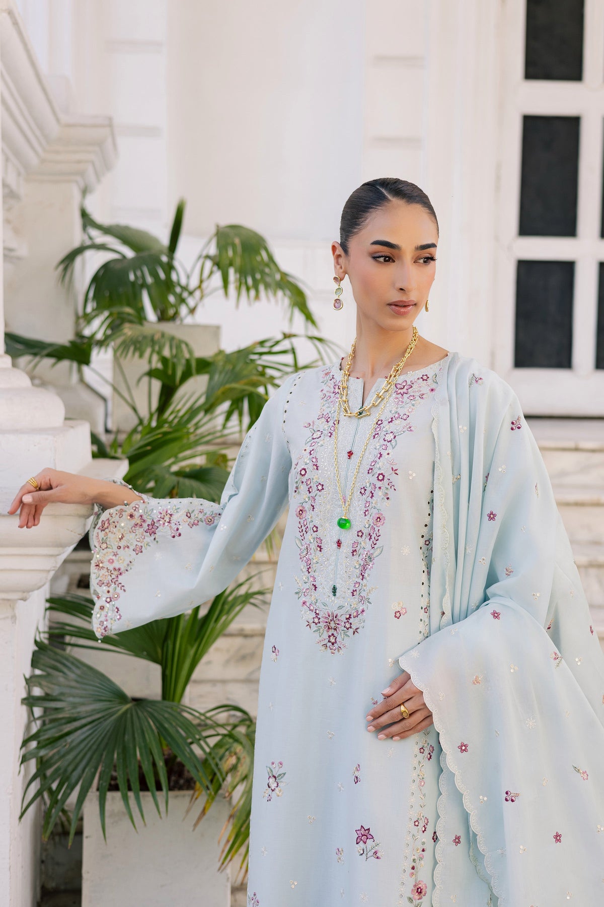 Asmaar 3Pc - Festive Embroidered Lawn