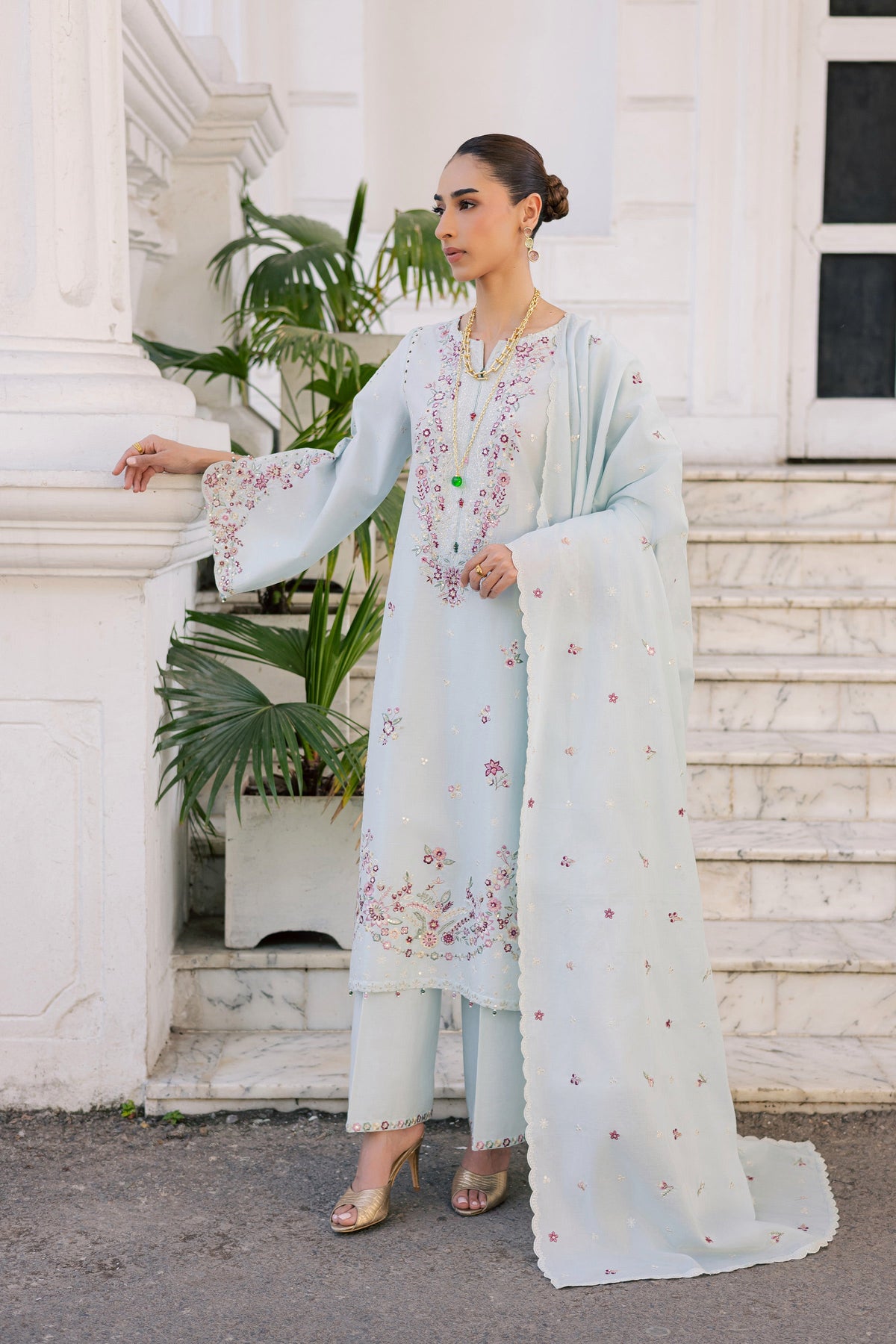 Asmaar 3Pc - Festive Embroidered Lawn