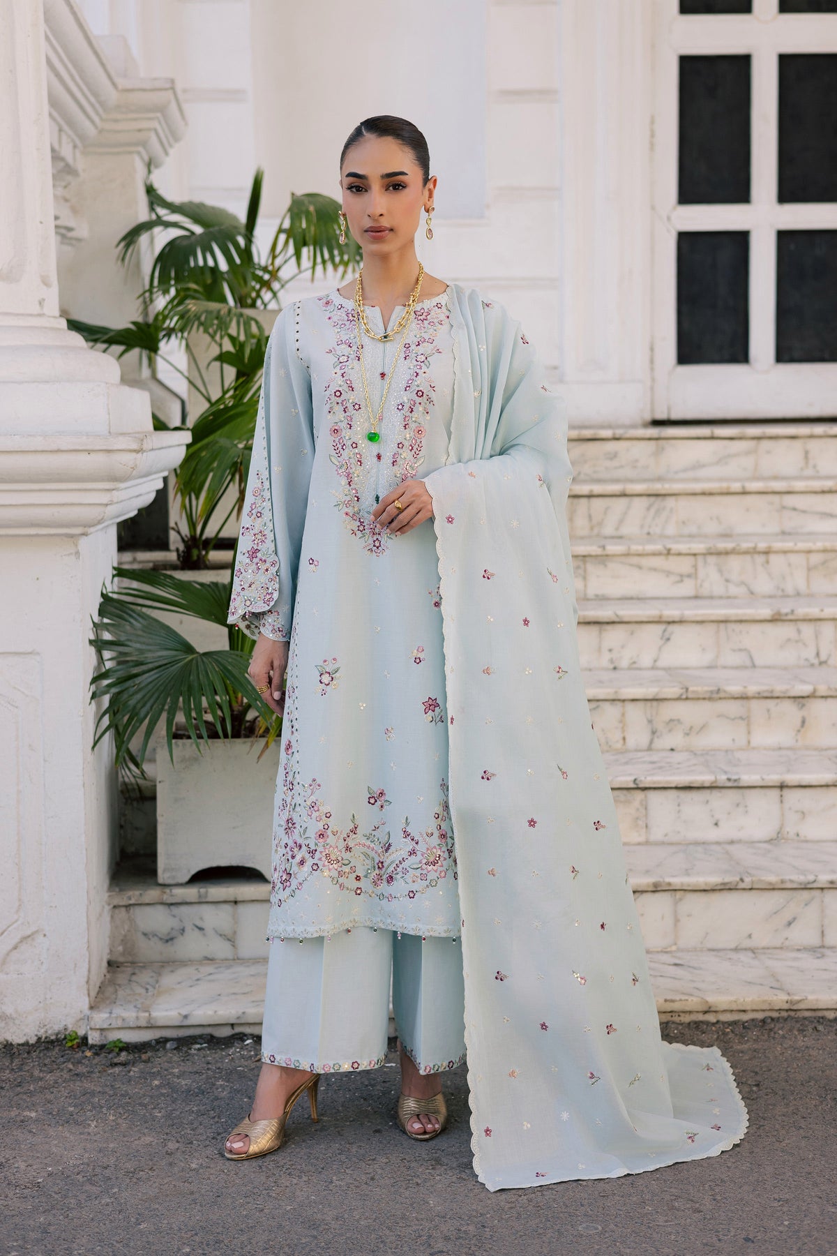 Asmaar 3Pc - Festive Embroidered Lawn