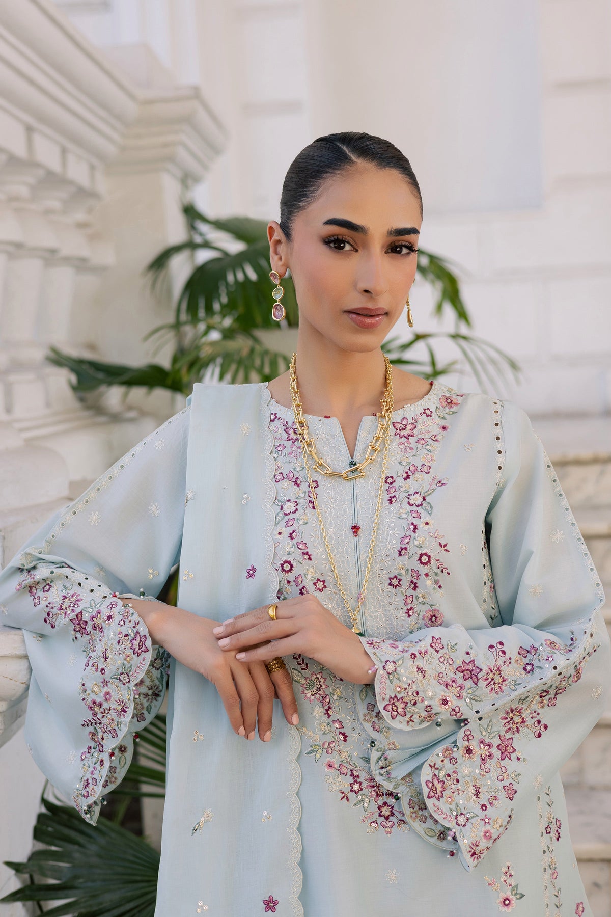 Asmaar 3Pc - Festive Embroidered Lawn