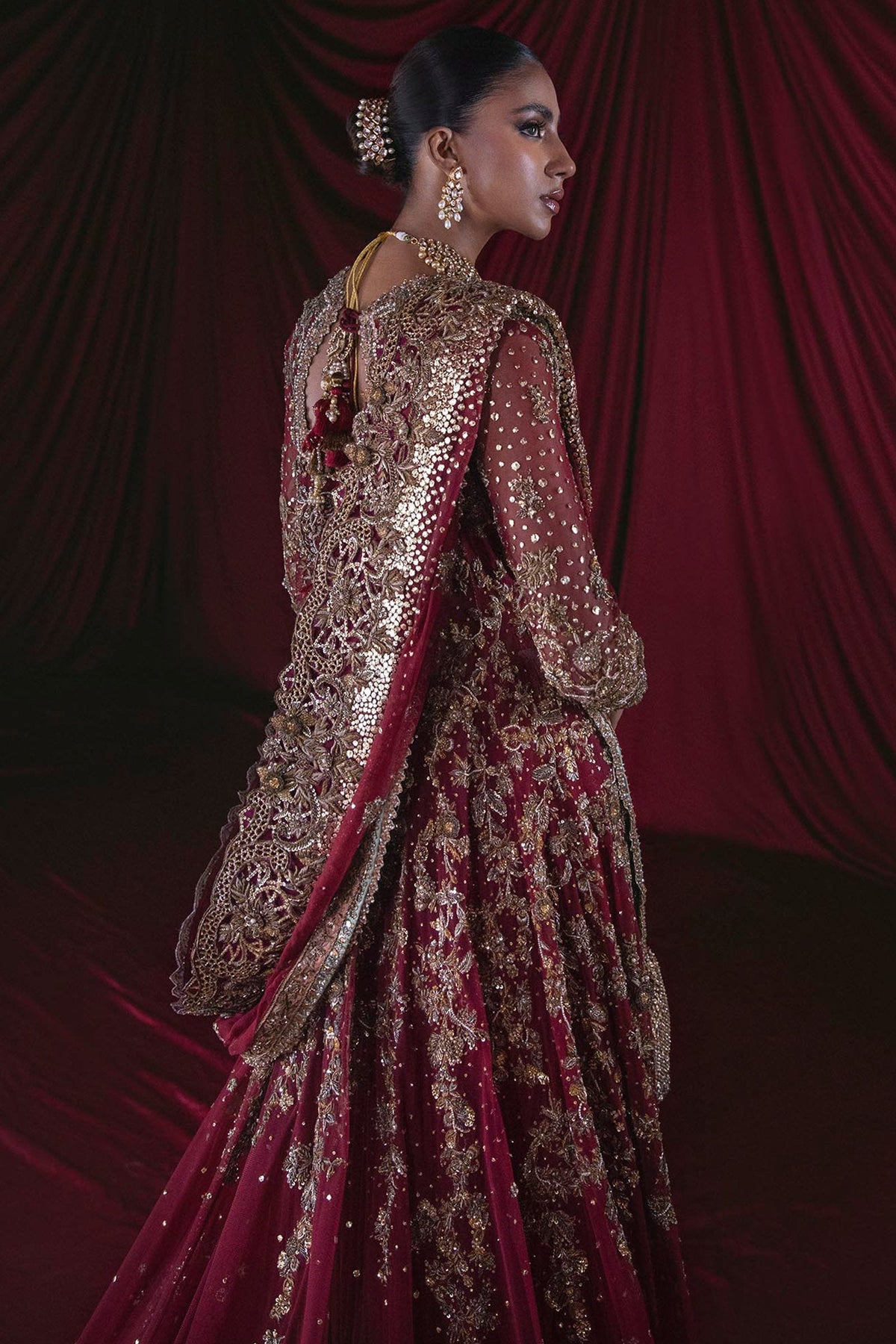 B-384 (Garnet Mukesh Bridal)