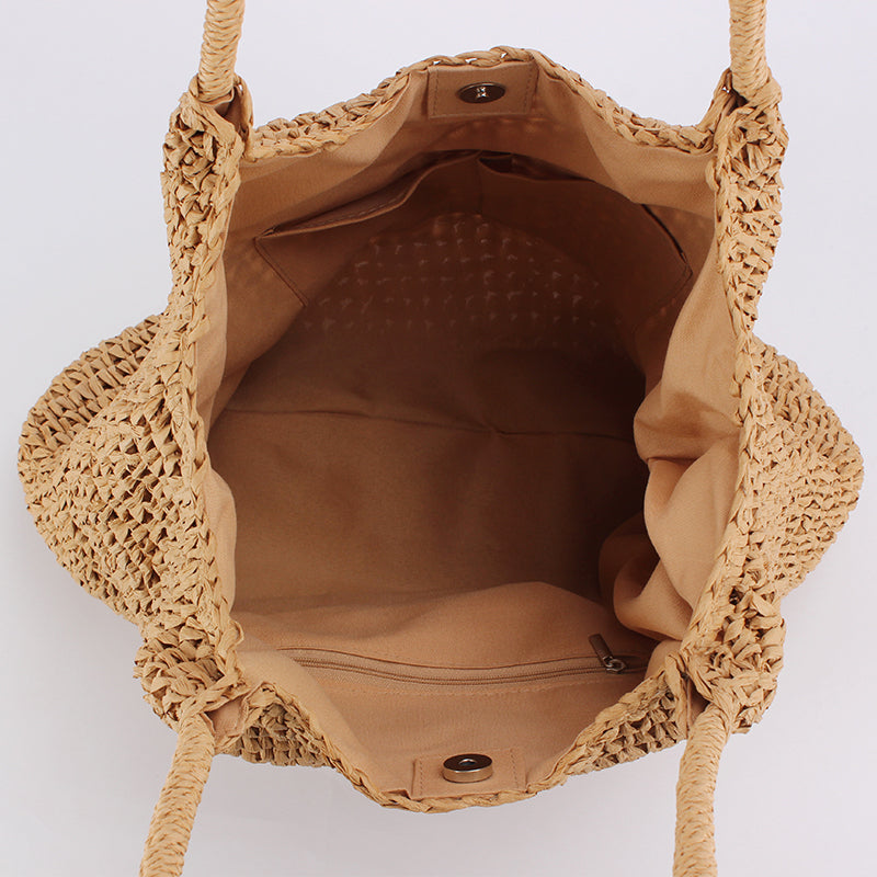 Azure Raffia Tote Bag
