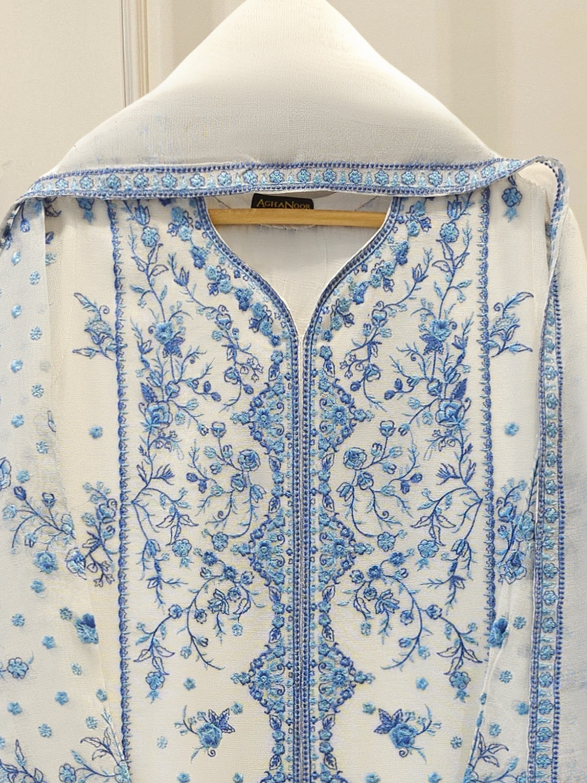 3 Piece - Pure Embroidered Cotton Net Suit S111972