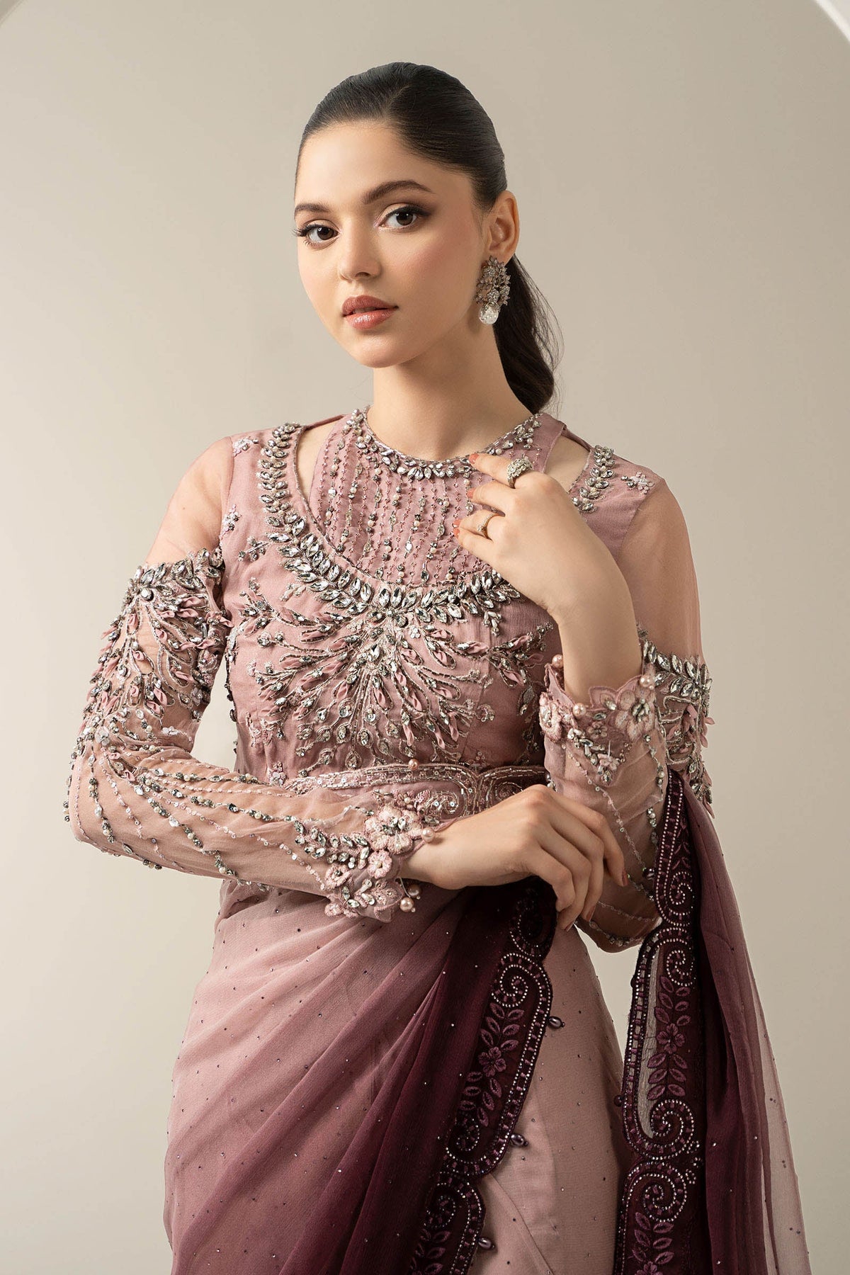 Maria.B Luxury Pure Chiffon Embroidered 3 Piece Unstitched - BDS-3001