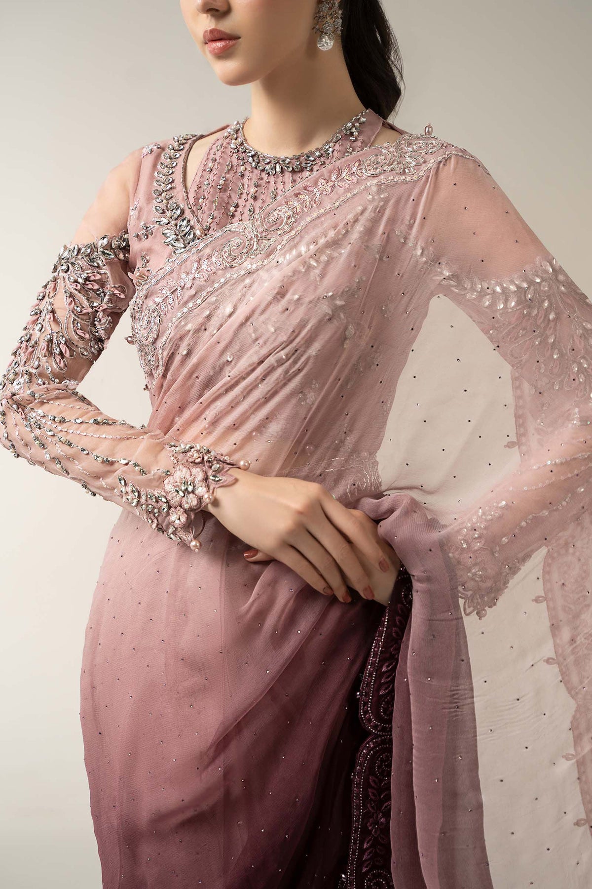 Embroidered Chiffon Saree | BDS-3001