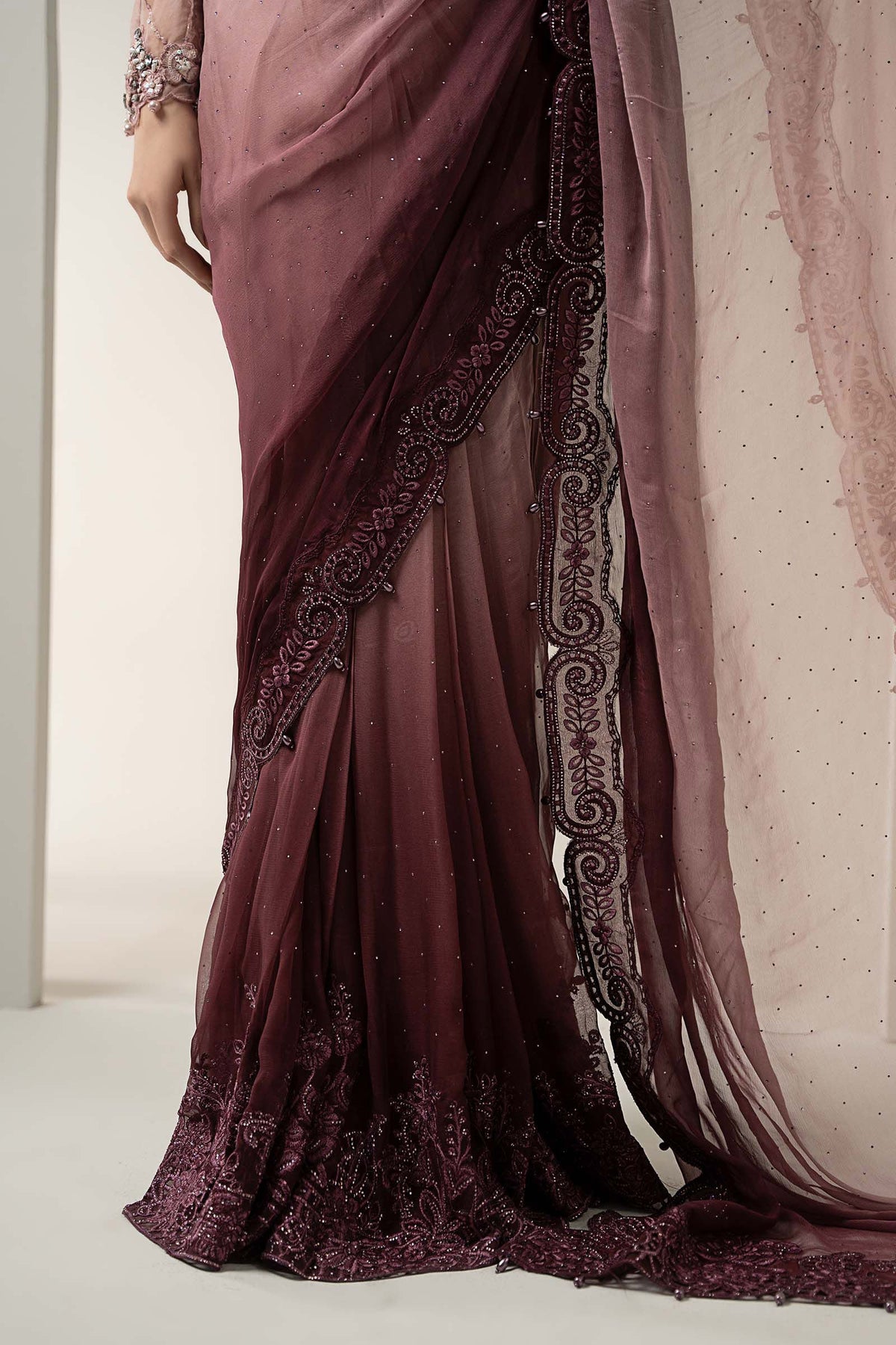 Embroidered Chiffon Saree | BDS-3001