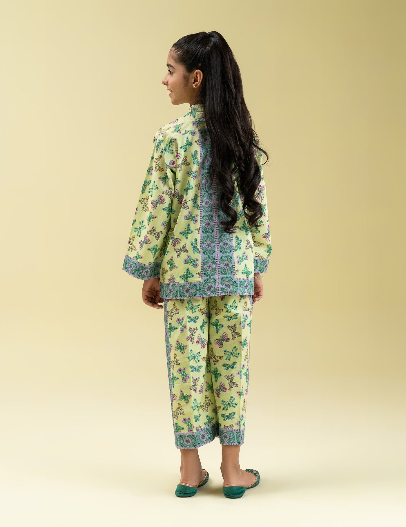 2 Piece Butterfly Printed Suit