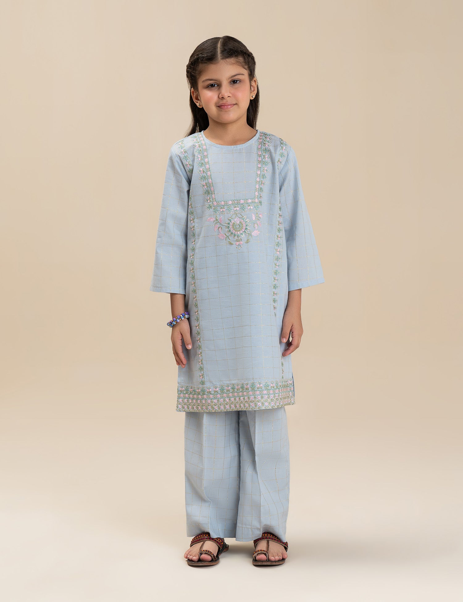 2 PIECE FLORAL EMBROIDERED SUIT