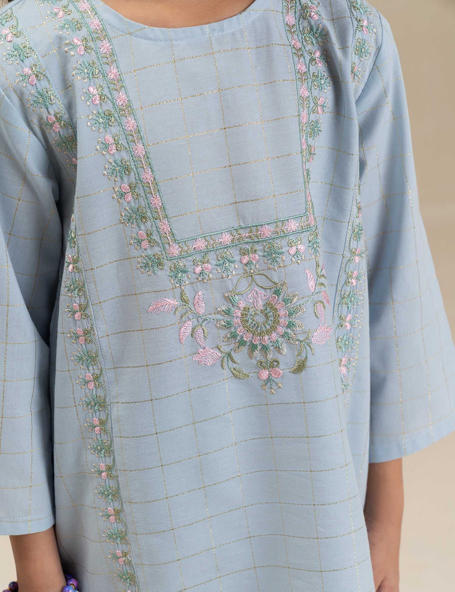 2 PIECE FLORAL EMBROIDERED SUIT