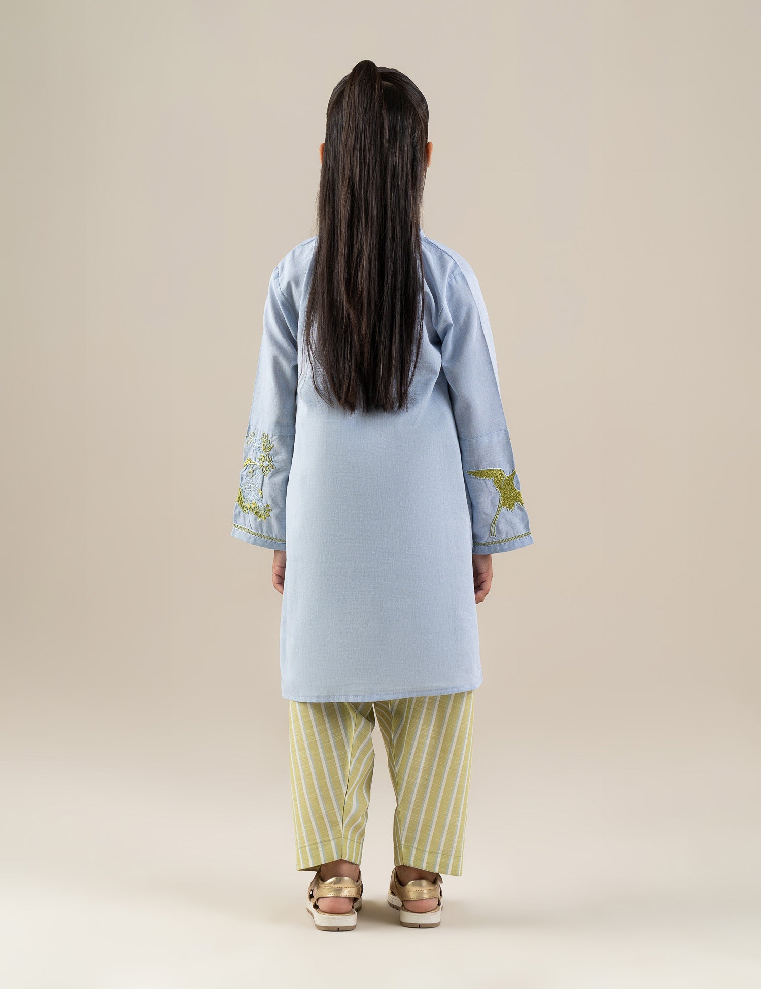 2 PIECE CONTRAST EMBROIDERED SUIT