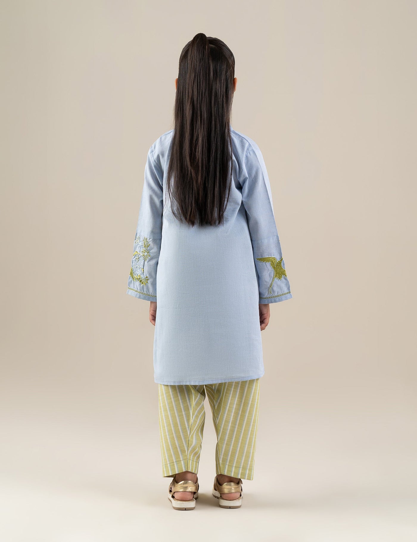 2 Piece Contrast Embroidered Suit
