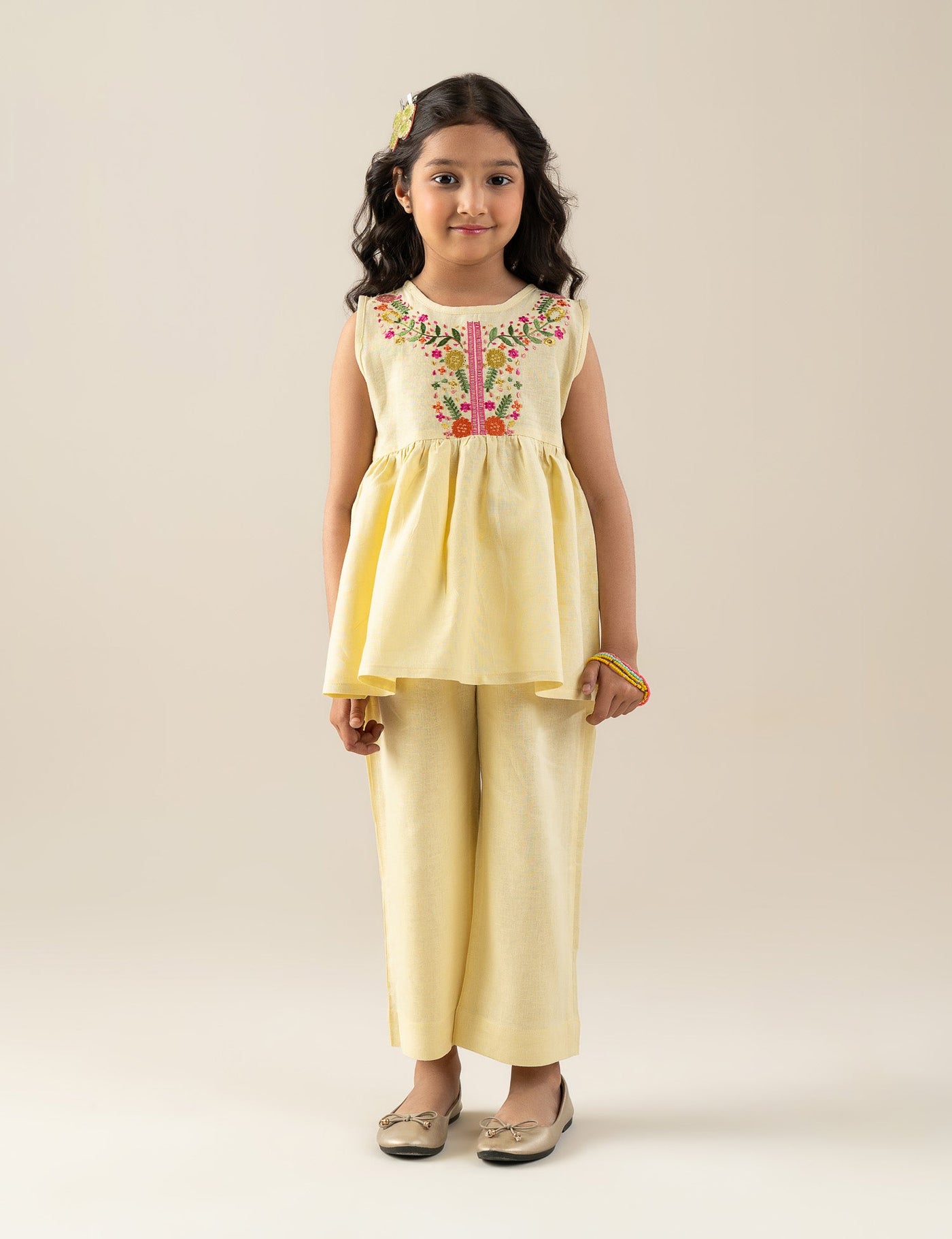 2 Piece Floral Embroidered Suit
