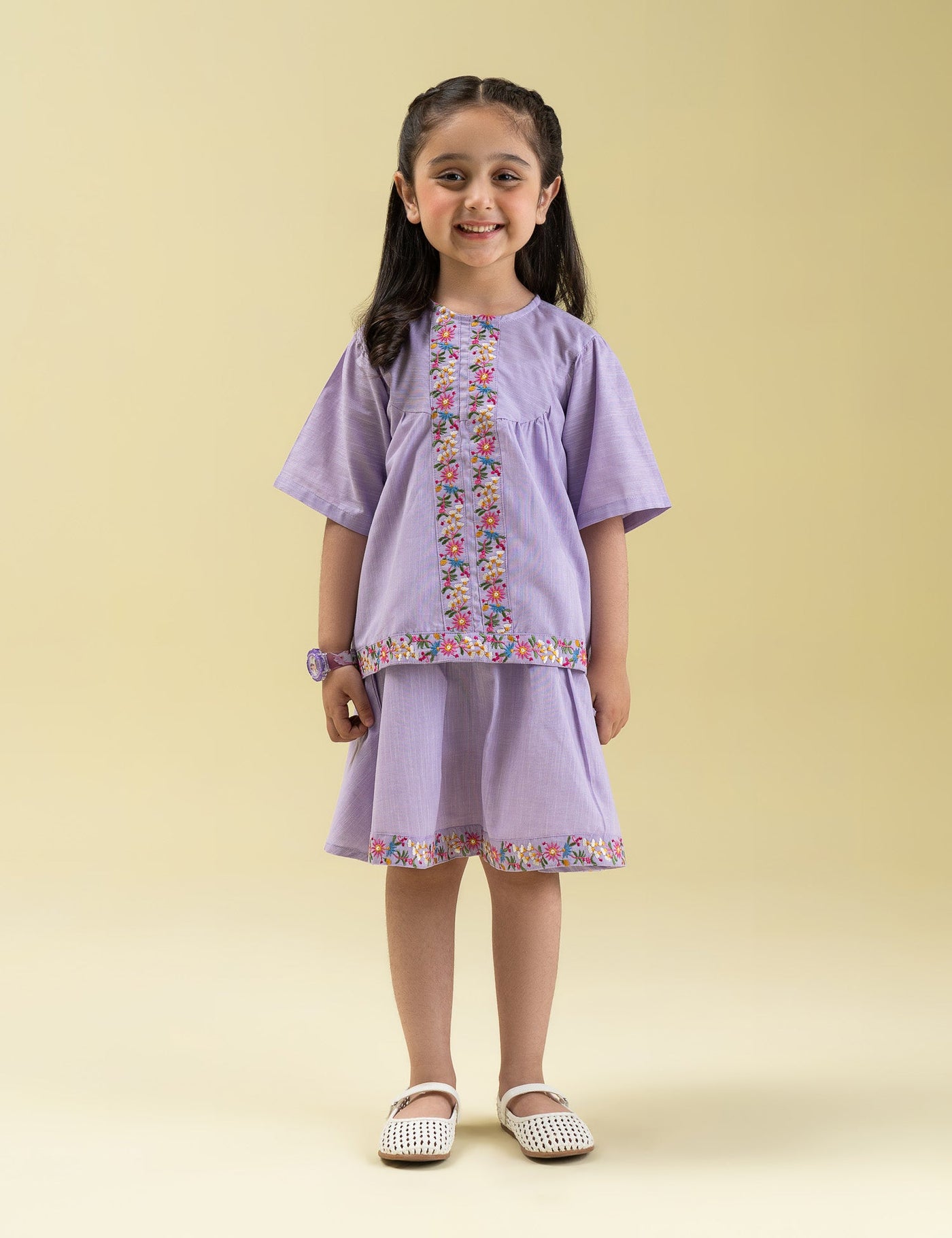 2 Piece Floral Embroidered Suit