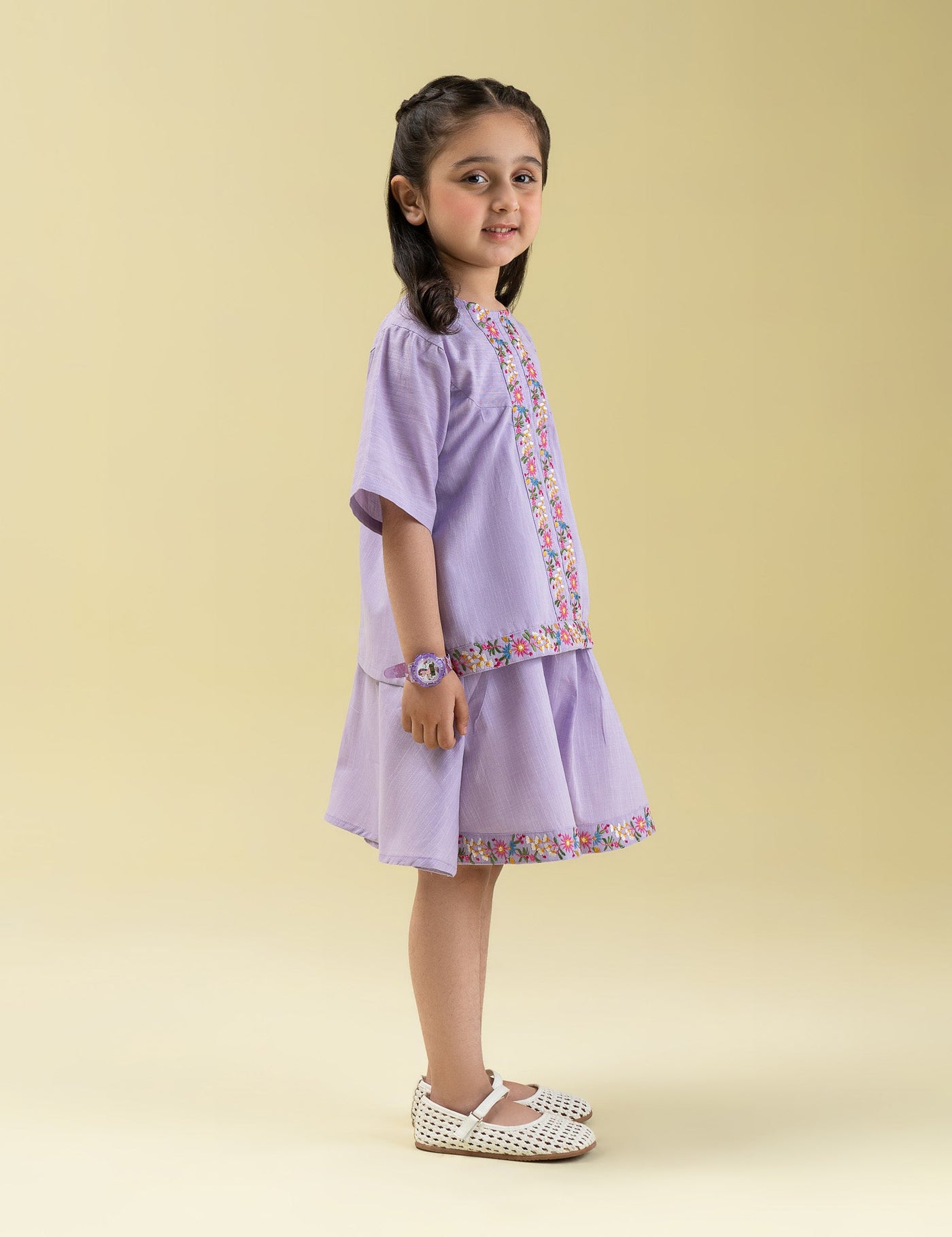 2 Piece Floral Embroidered Suit
