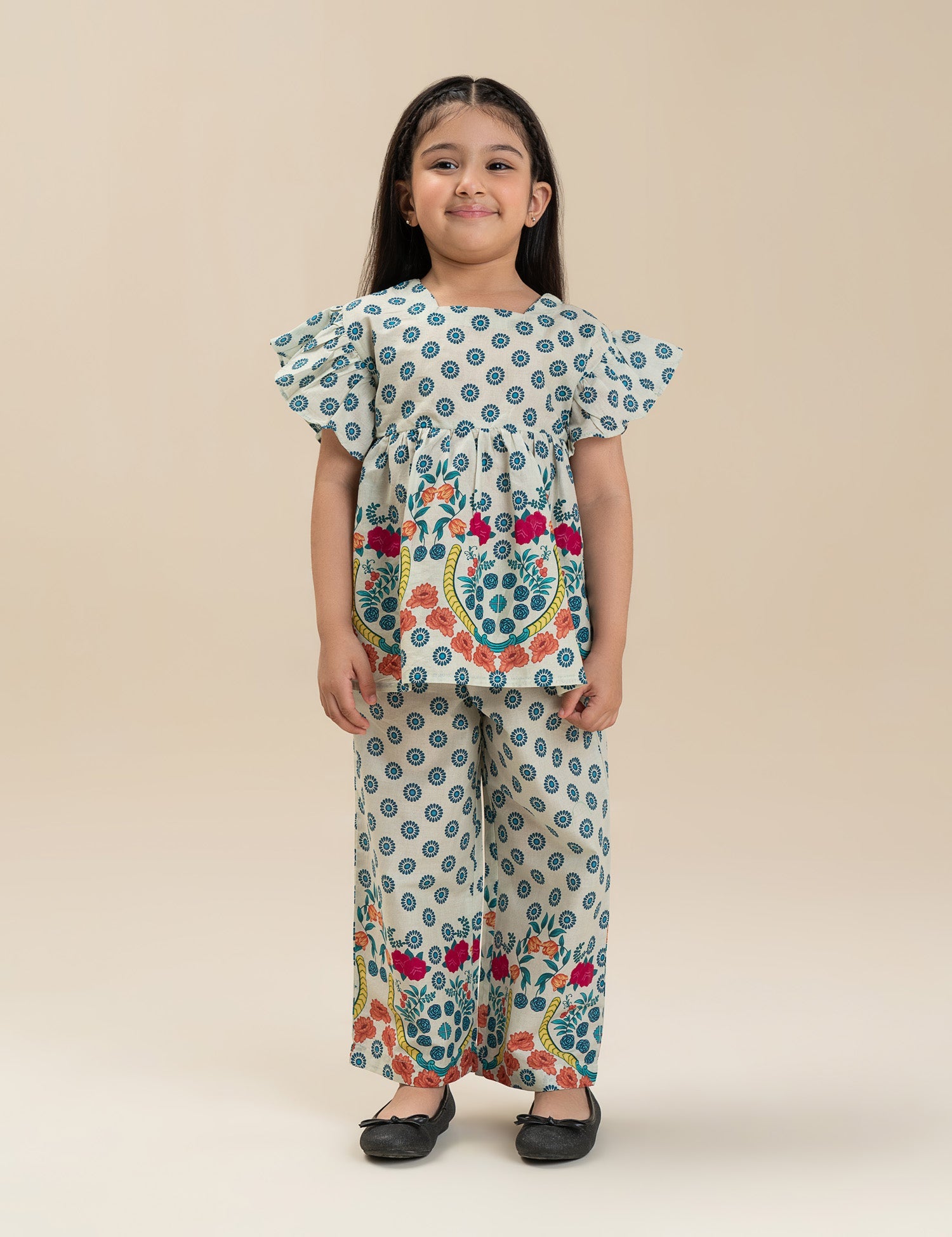 2 PIECE FLORAL PRINTED SUIT