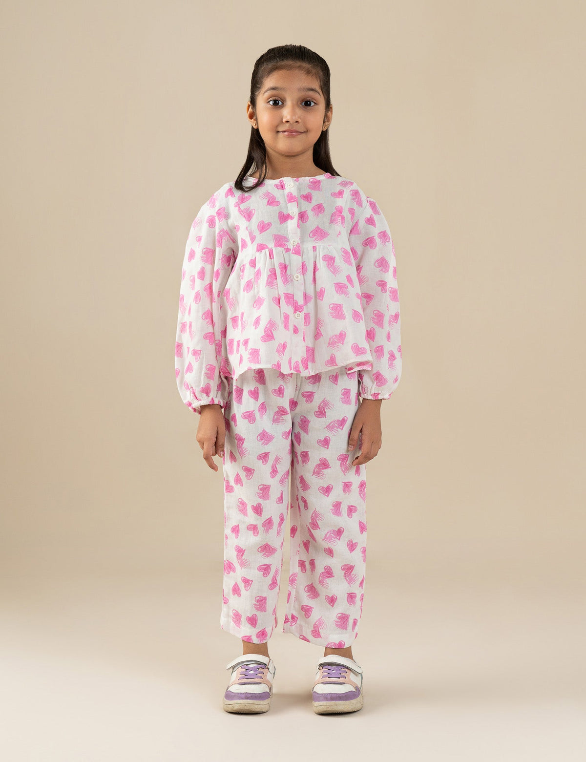 2 PIECE HEART PRINTED SUIT