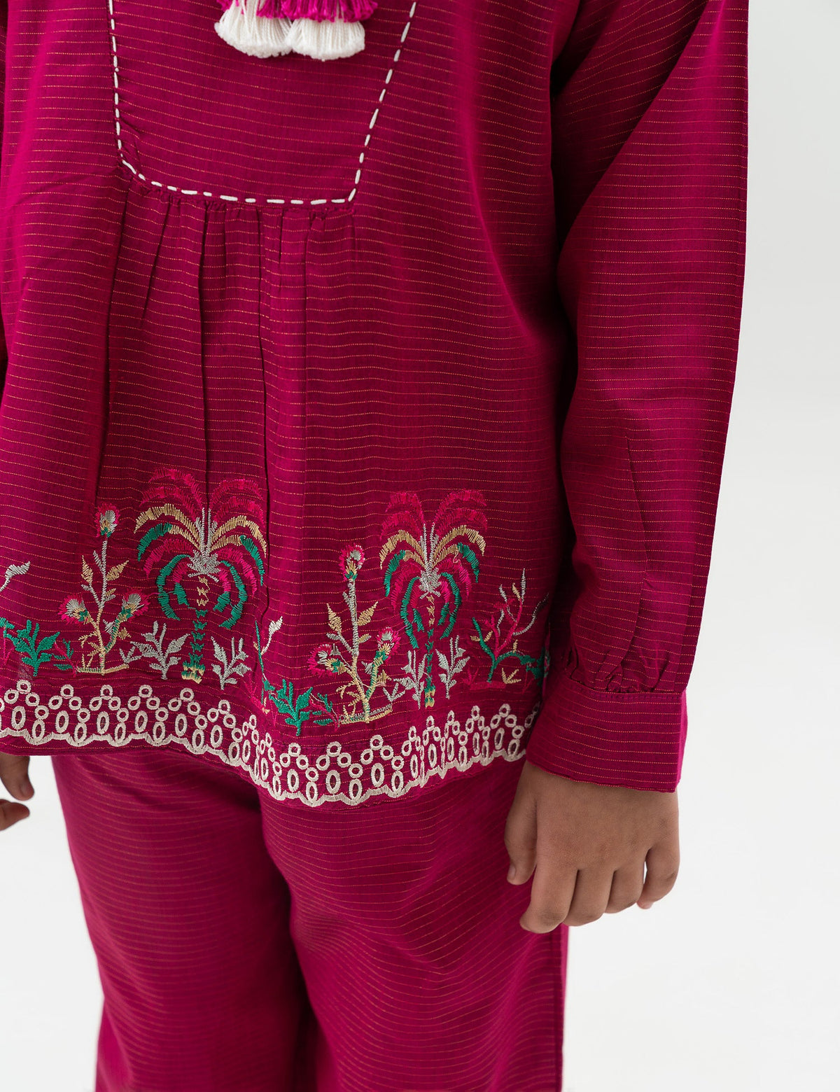 2 PIECE EMBROIDERED SUIT - BK12604BGWT8622-PINK-2000000301677-6-7Y