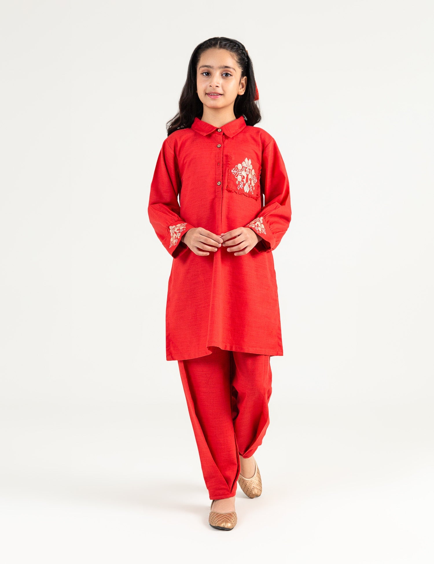 2 Piece Pocket Embroidered Suit