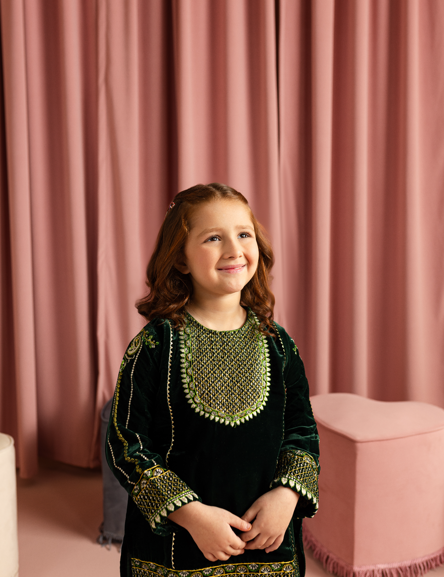 2 Piece Velvet Embroidered Garara Suit