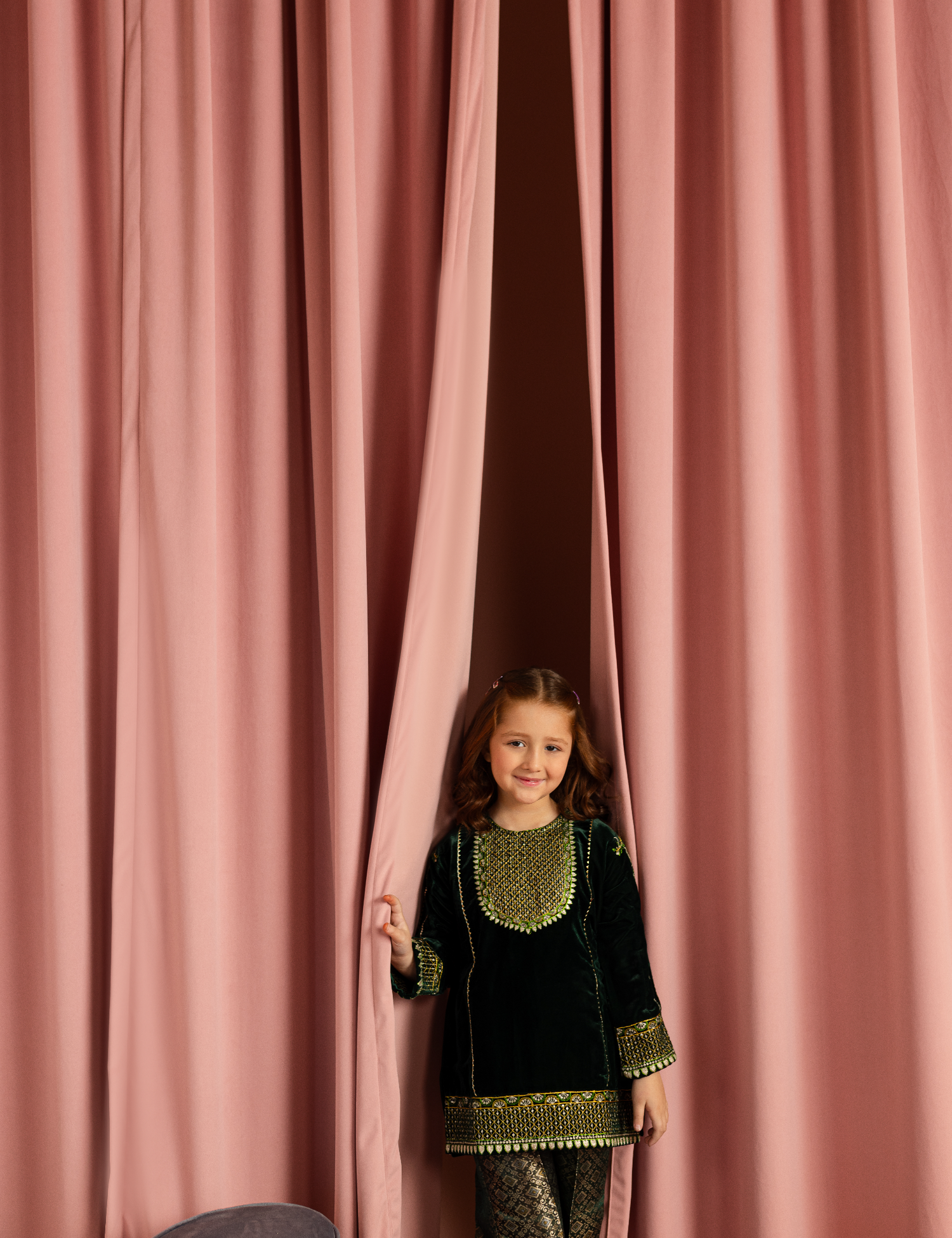 2 Piece Velvet Embroidered Garara Suit