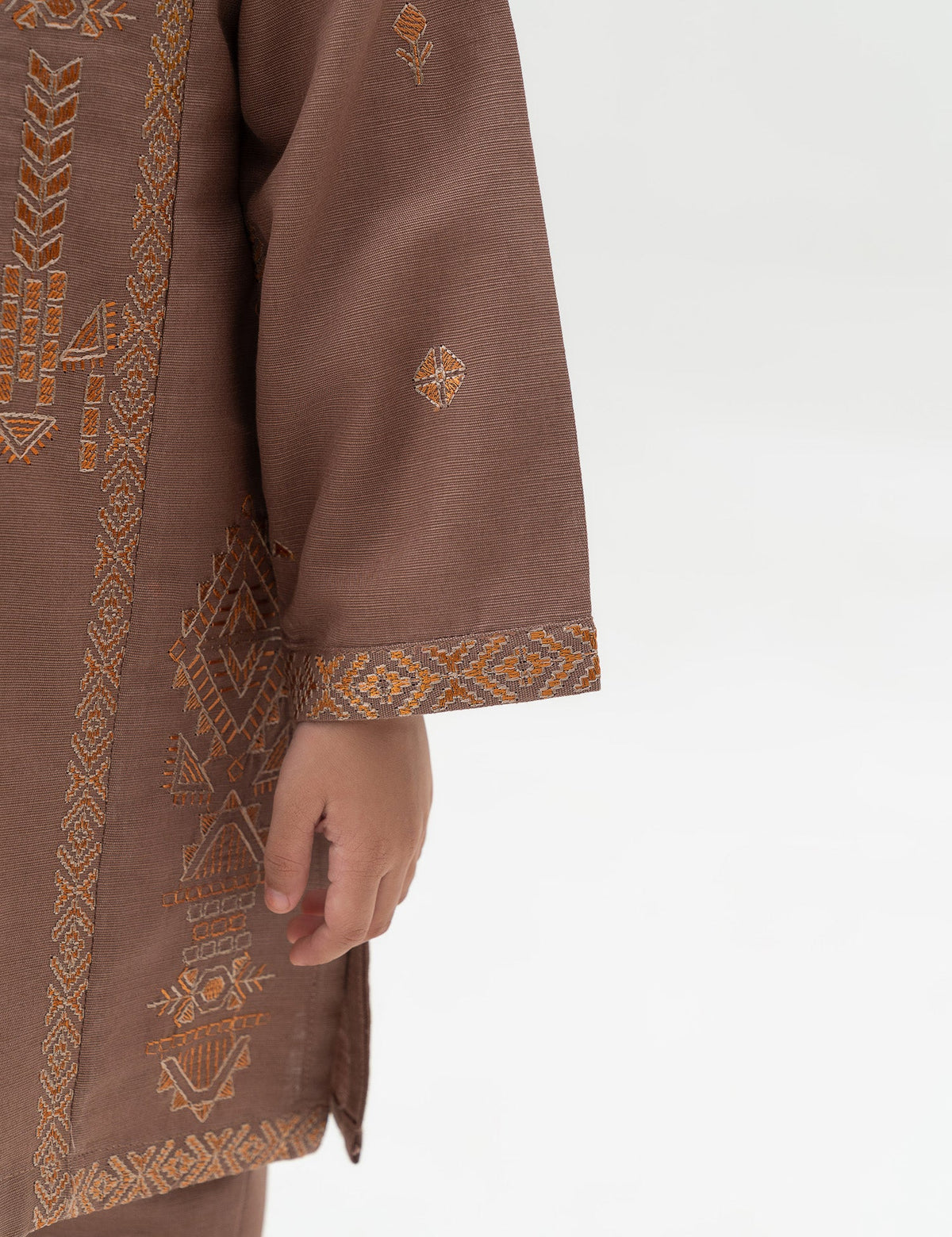 2 PIECE ETHNIC EMBROIDERED SUIT - BK22601GEWS29529-BROWN-185925-3-4Y