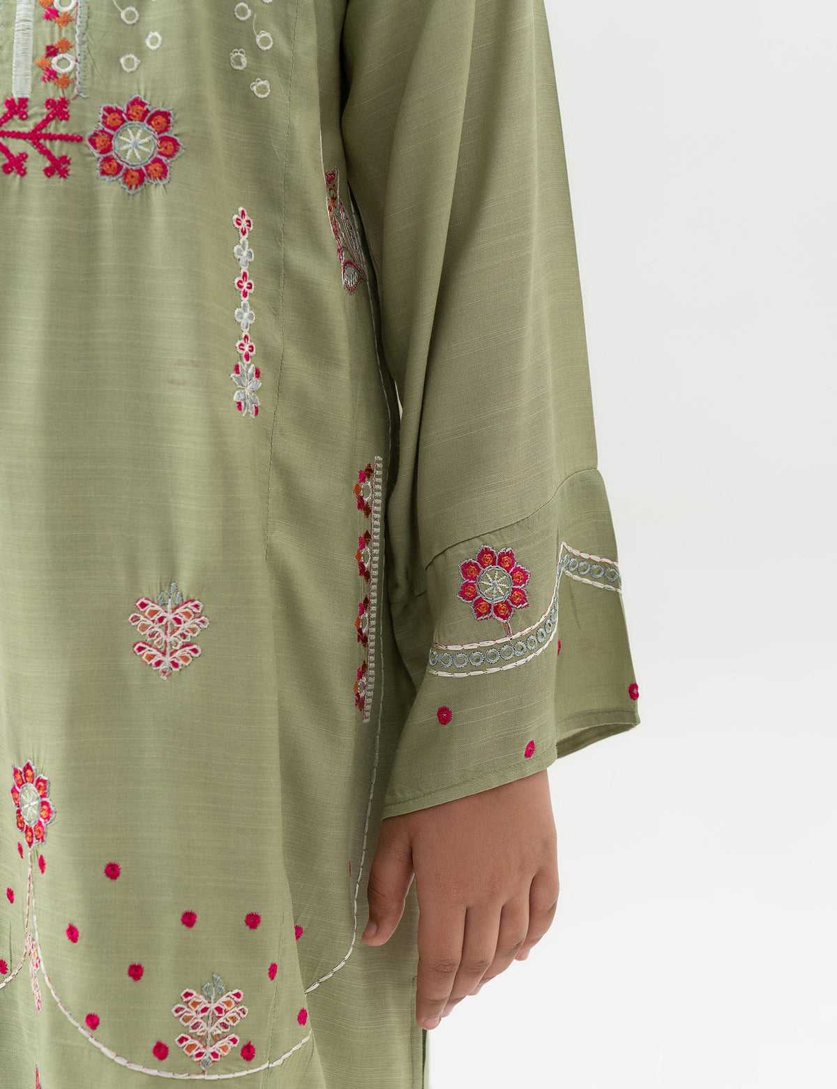 2 PIECE FLORAL EMBROIDERED SUIT - BK22601GEWS29560-GREEN-186297-3-4Y