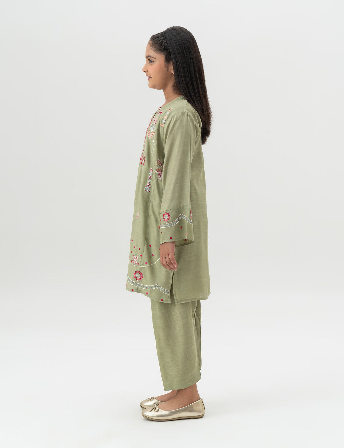 2 PIECE FLORAL EMBROIDERED SUIT - BK22601GEWS29560-GREEN-186297-3-4Y