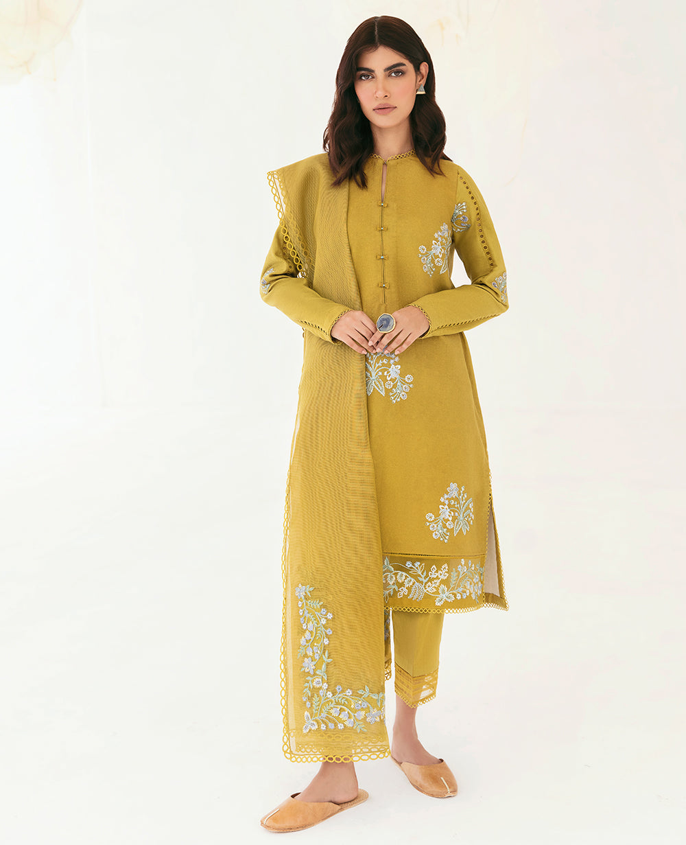 Plain Chiffon Dupatta with trimming