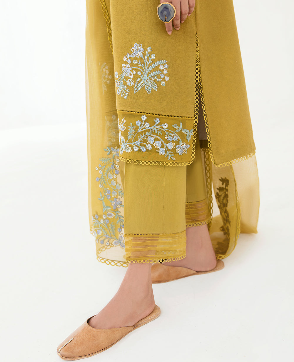 Plain Chiffon Dupatta with trimming
