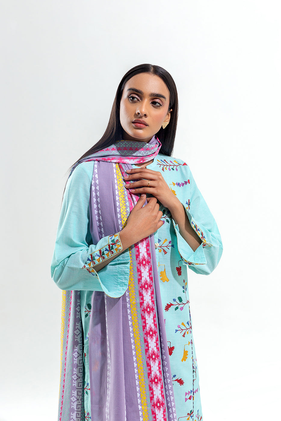 Muted Rose In Silk - Dupatta